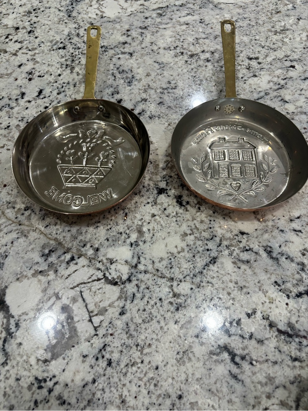 Vintage Cottagecore Copper Wall Decor Molds - Welcome Home Sweet Home Pair - Picture 7 of 9